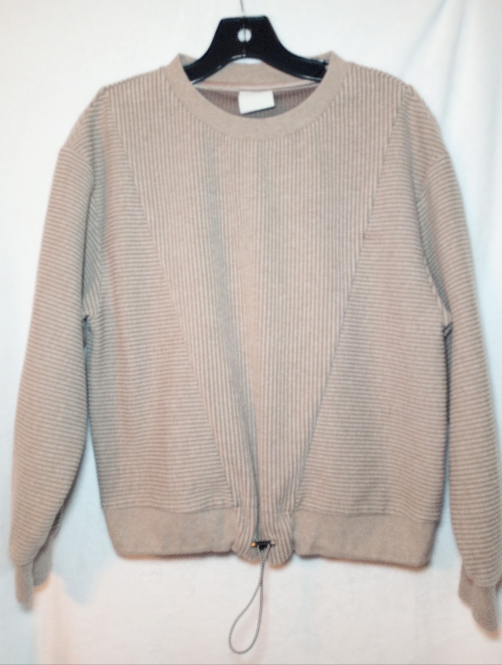 Varley Cropped Sweatshirt Arleta Ribbed Athleisure Oatmeal Luxury Activewear Top